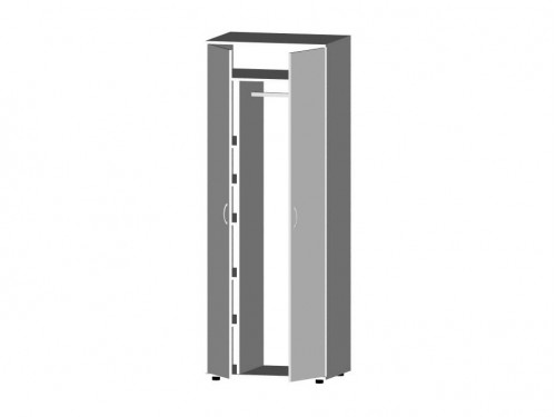 Шкаф для одежды комбинированный c полками В-48.22, пепел