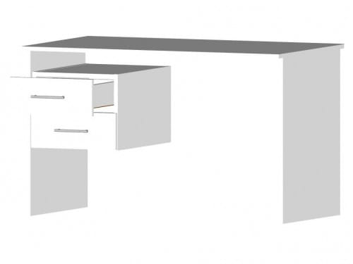 Стол с тумбой В-81, белый