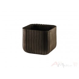 Напольное кашпо Keter Wood Look Cube Planter L (коричневый)