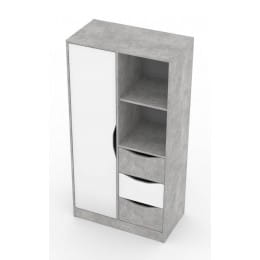 Тумба SV-мебель (МС Миндаль К) многофункциональная, цемент светлый/белый