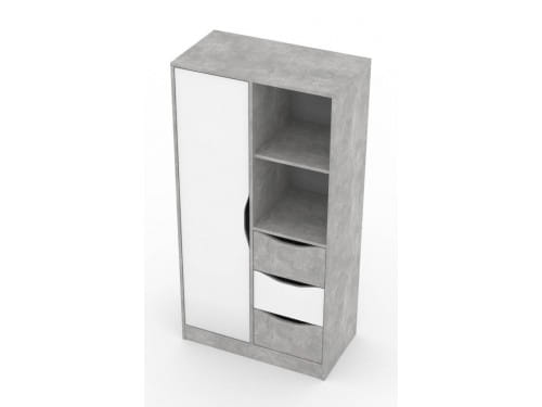 SV-мебель, Модульная система "Миндаль К" Тумба многофункциональная Цемент светлый / Белый