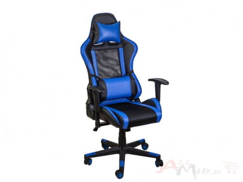 Седия, Кресло поворотное ZEVS, ECO/сетка, черный+синий