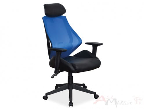Кресло компьютерное Q 406 черный / синий Signal