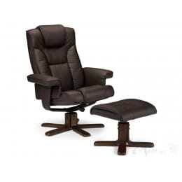 Кресло Halmar Borneo с подставкой для ног темно-коричневое