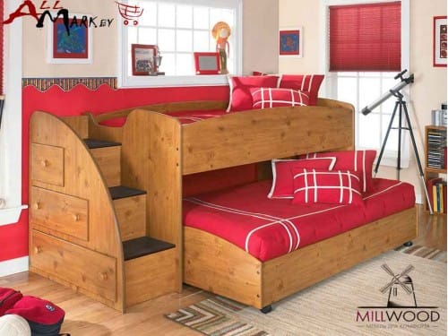 Детская двухъярусная кровать Neo 2 Millwood с выдвижным спальным местом
