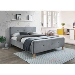 Кровать Signal Malmo velvet Bluvel 14 160x200 серый