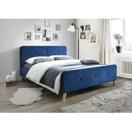 Кровать Signal Malmo velvet Bluvel 86 160x200 синий