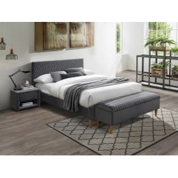 Кровать Signal Azurro velvet Bluvel 14 140x200 серый / дуб