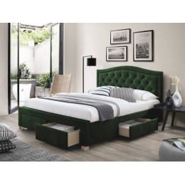 Кровать Signal Electra velvet 160/200, зеленый