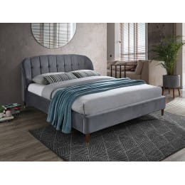 Кровать Signal Liguria velvet 160/200, серый