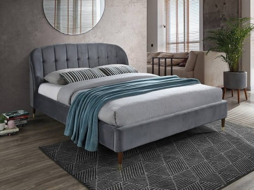 Кровать Signal Liguria velvet 160/200, серый
