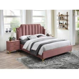 Кровать Signal Monako velvet 160/200, античный розовый