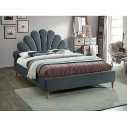 Кровать Signal Santana velvet 160/200, серый/дуб