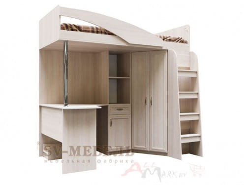 SV-мебель Вега ДМ-15 Кровать двухъярусная, комбинированная 90/200 сосна карелия