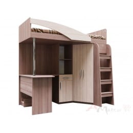 Кровать двухъярусная SV-мебель (МС Город К) (комбинированная) 90x200, ясень шимо темный / ясень шимо светлый
