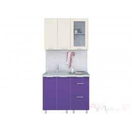 Кухня Интерлиния АРТ Мила 10, фиолетовый / ваниль