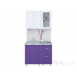 Кухня Интерлиния АРТ Мила 10, фиолетовый / белый