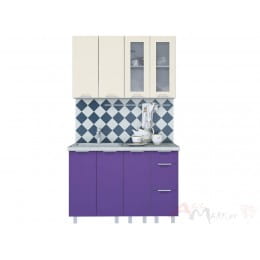 Кухня Интерлиния АРТ Мила 12, фиолетовый / ваниль