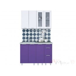 Кухня Интерлиния АРТ Мила 12, фиолетовый / белый
