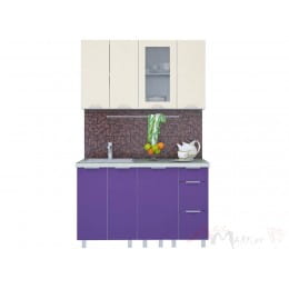 Кухня Интерлиния АРТ Мила 13, фиолетовый / ваниль