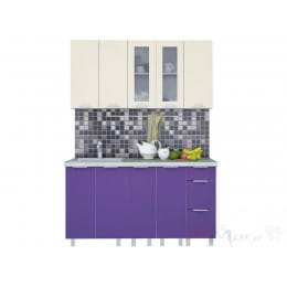 Кухня Интерлиния АРТ Мила 15, фиолетовый / ваниль