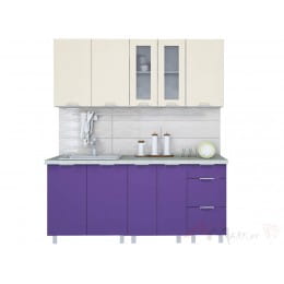 Кухня Интерлиния АРТ Мила 18, фиолетовый / ваниль