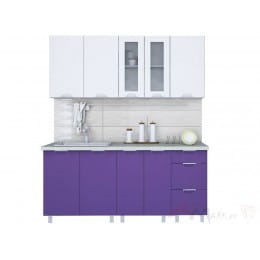 Кухня Интерлиния АРТ Мила 18, фиолетовый / белый