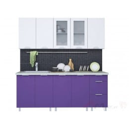 Кухня Интерлиния АРТ Мила 20, фиолетовый / белый