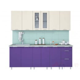 Кухня Интерлиния АРТ Мила 22, фиолетовый / ваниль