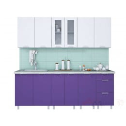 Кухня Интерлиния АРТ Мила 22, фиолетовый / белый