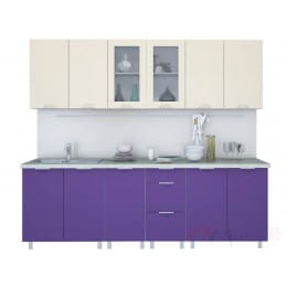 Кухня Интерлиния АРТ Мила 24, фиолетовый / ваниль