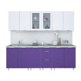 Кухня Интерлиния АРТ Мила 24, фиолетовый / белый
