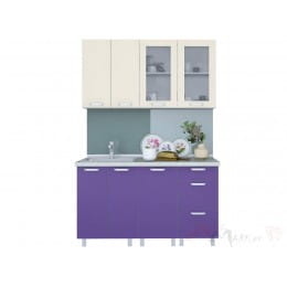 Кухня Интерлиния АРТ Мила 14, фиолетовый / ваниль