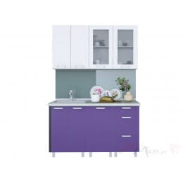 Кухня Интерлиния АРТ Мила 14, фиолетовый / белый