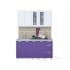 Линейная кухня Интерлиния АРТ Мила 15 в цвете фиолетовый / белый