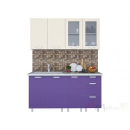 Кухня Интерлиния АРТ Мила 16, фиолетовый / ваниль