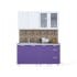 Линейная кухня Интерлиния АРТ Мила 16 в цвете фиолетовый / белый