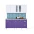 Линейная кухня Интерлиния АРТ Мила 18 в цвете фиолетовый / белый