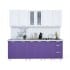 Линейная кухня Интерлиния АРТ Мила 22 в цвете фиолетовый / белый