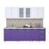 Линейная кухня Интерлиния АРТ Мила 24 в цвете фиолетовый / белый