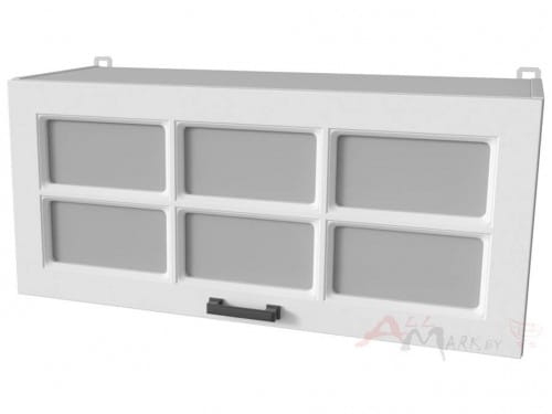 Шкаф навесной Интерлиния ВШГ80ст-360 модуль кухни Мила Деко в цвете белый