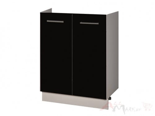 Шкаф под мойку Интерлиния НШ60м-2дв модуль кухни Мила Глосс в цвете черный