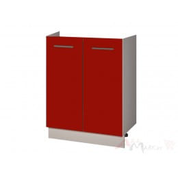 Шкаф под мойку Интерлиния Мила Gloss НШ60м-2дв, бордовый