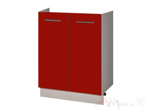 Шкаф под мойку Интерлиния НШ60м-2дв модуль кухни Мила Глосс в цвете бордовый