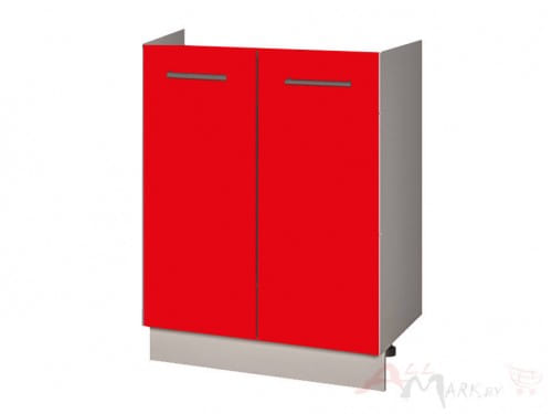 Шкаф под мойку Интерлиния НШ60м-2дв модуль кухни Мила Глосс в цвете красный