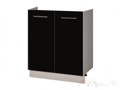 Шкаф под мойку Интерлиния НШ70м-2дв модуль кухни Мила Глосс в цвете черный