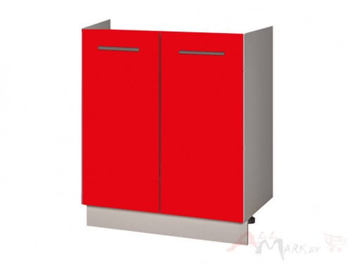 Шкаф под мойку Интерлиния НШ70м-2дв модуль кухни Мила Глосс в цвете красный