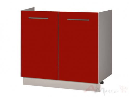Шкаф под мойку Интерлиния НШ80м-2дв модуль кухни Мила Глосс в цвете бордовый