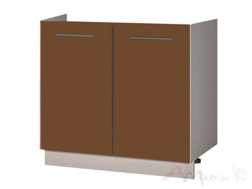 Шкаф под мойку Интерлиния НШ80м-2дв модуль кухни Мила Глосс в цвете шоколад