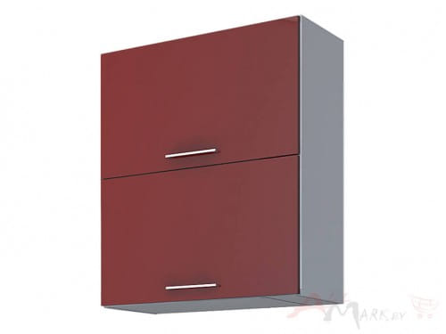 Шкаф под посуду Интерлиния ВШС60-720-2дг модуль кухни Мила Глосс в цвете бордовый